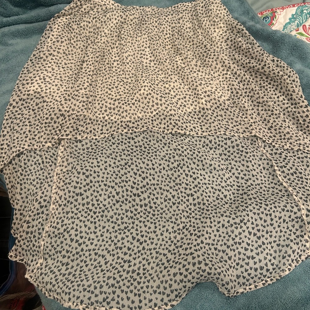 Billabong Black and White Heart Print Skirt